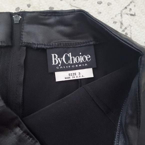 By Choice Black Faux Leather Y2K mini skirt - Sz 3 - Picture 3 of 5